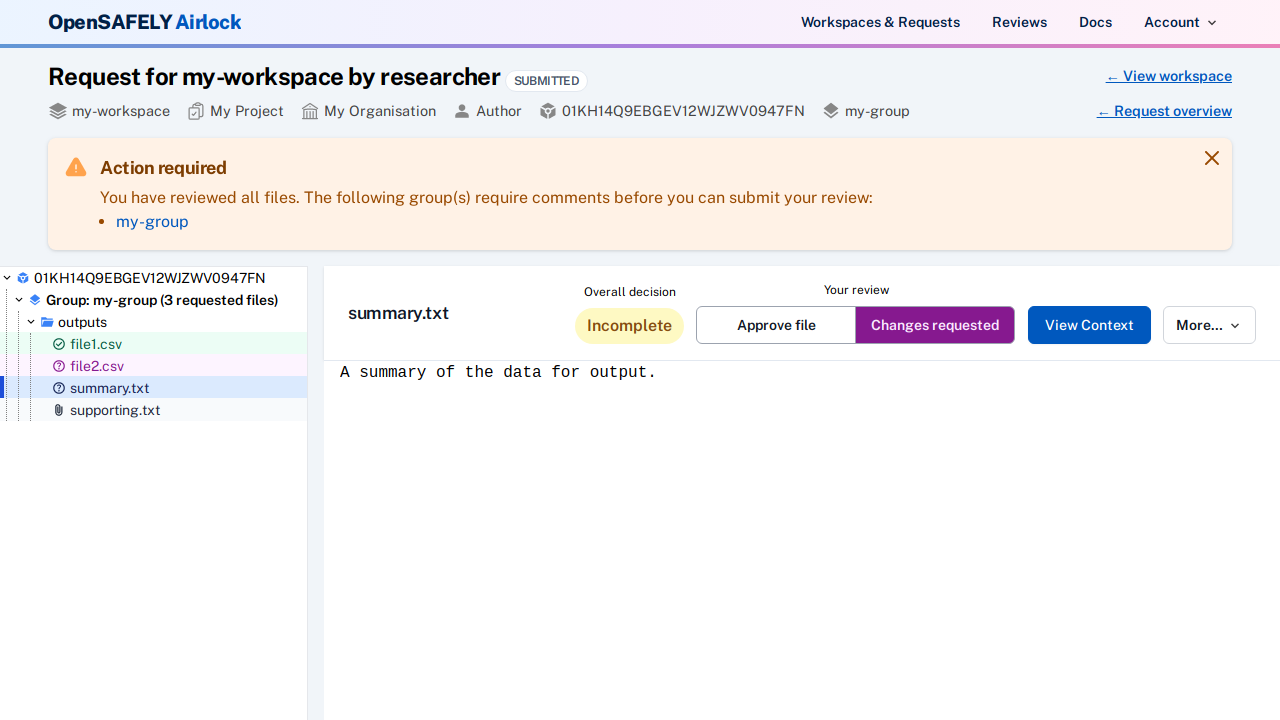 Comments required before submitting reivew