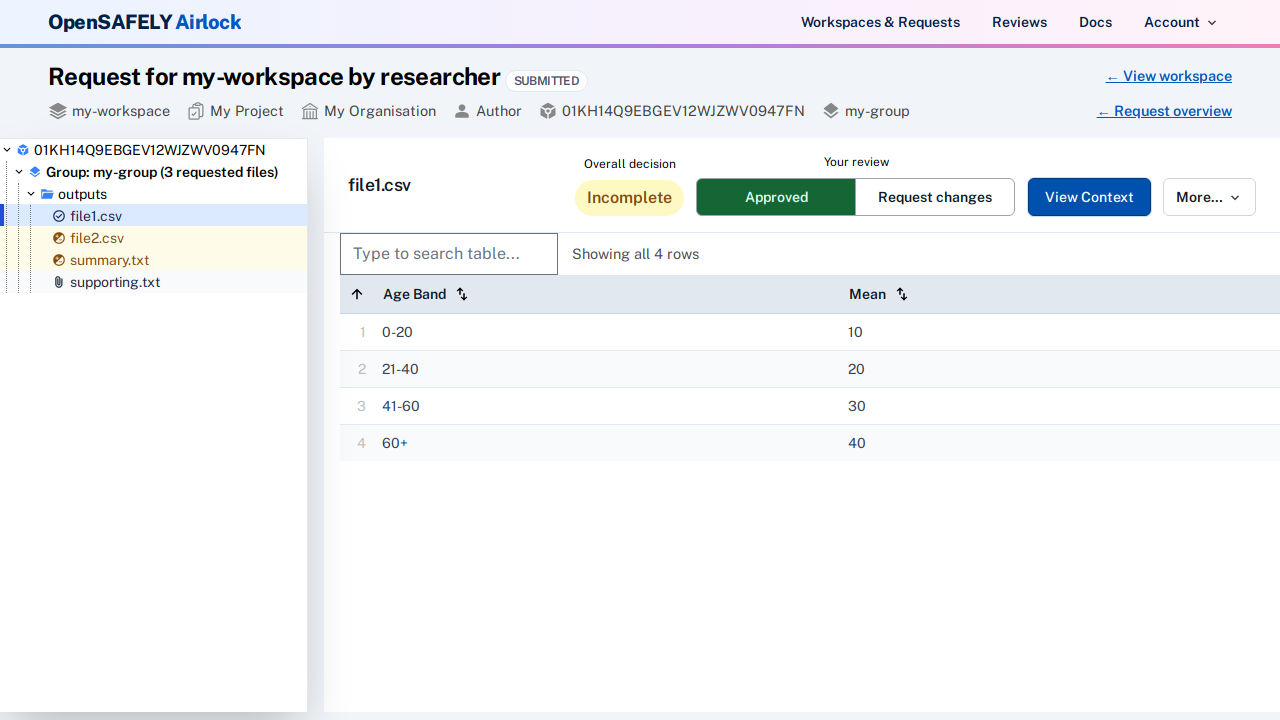 Request file post-approval