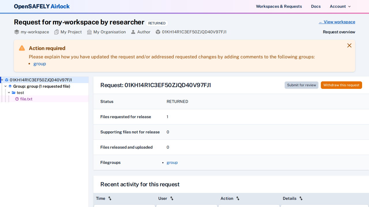 Withdraw request button